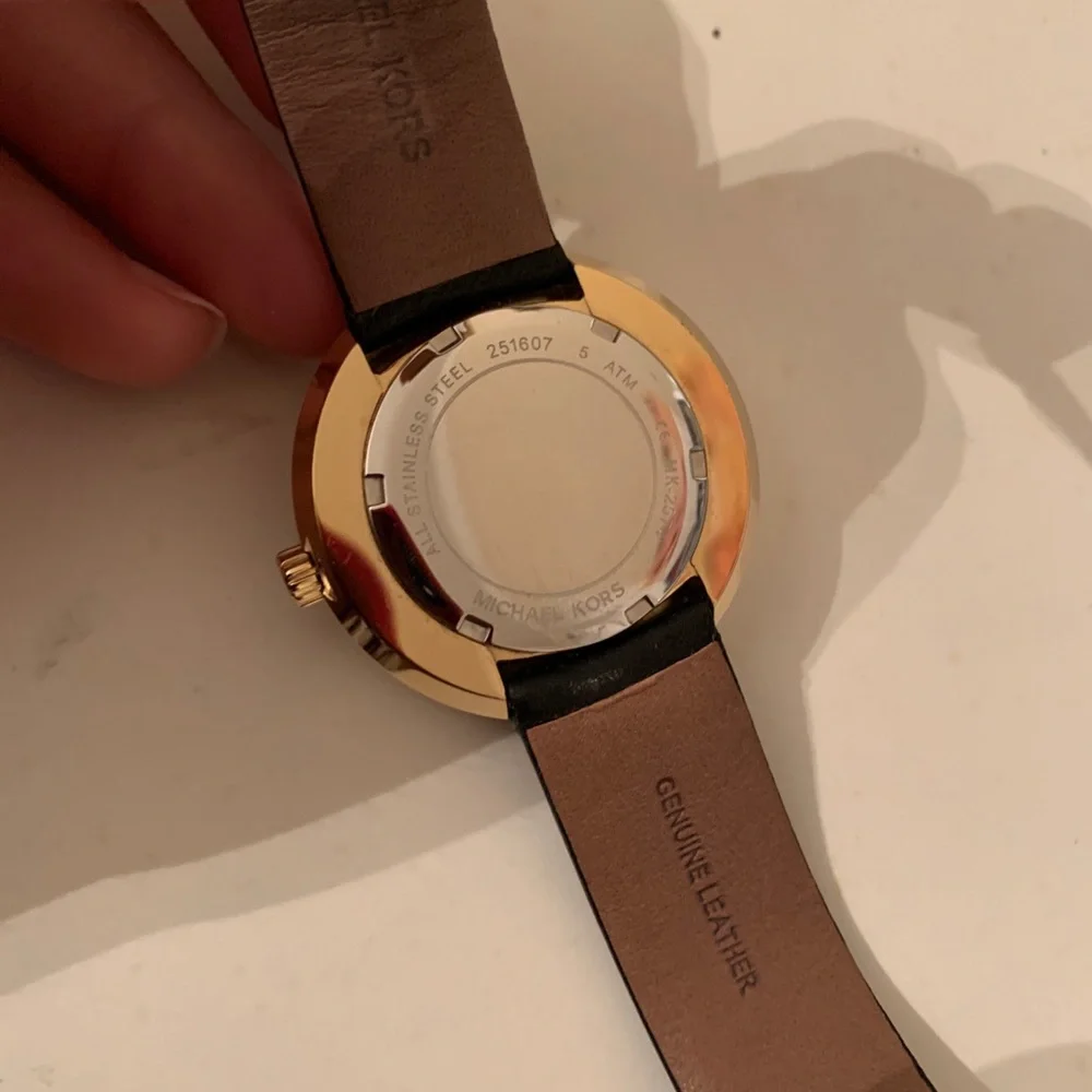 COPY - Michael Kors Black Leather Watch - Picture 10 of 11